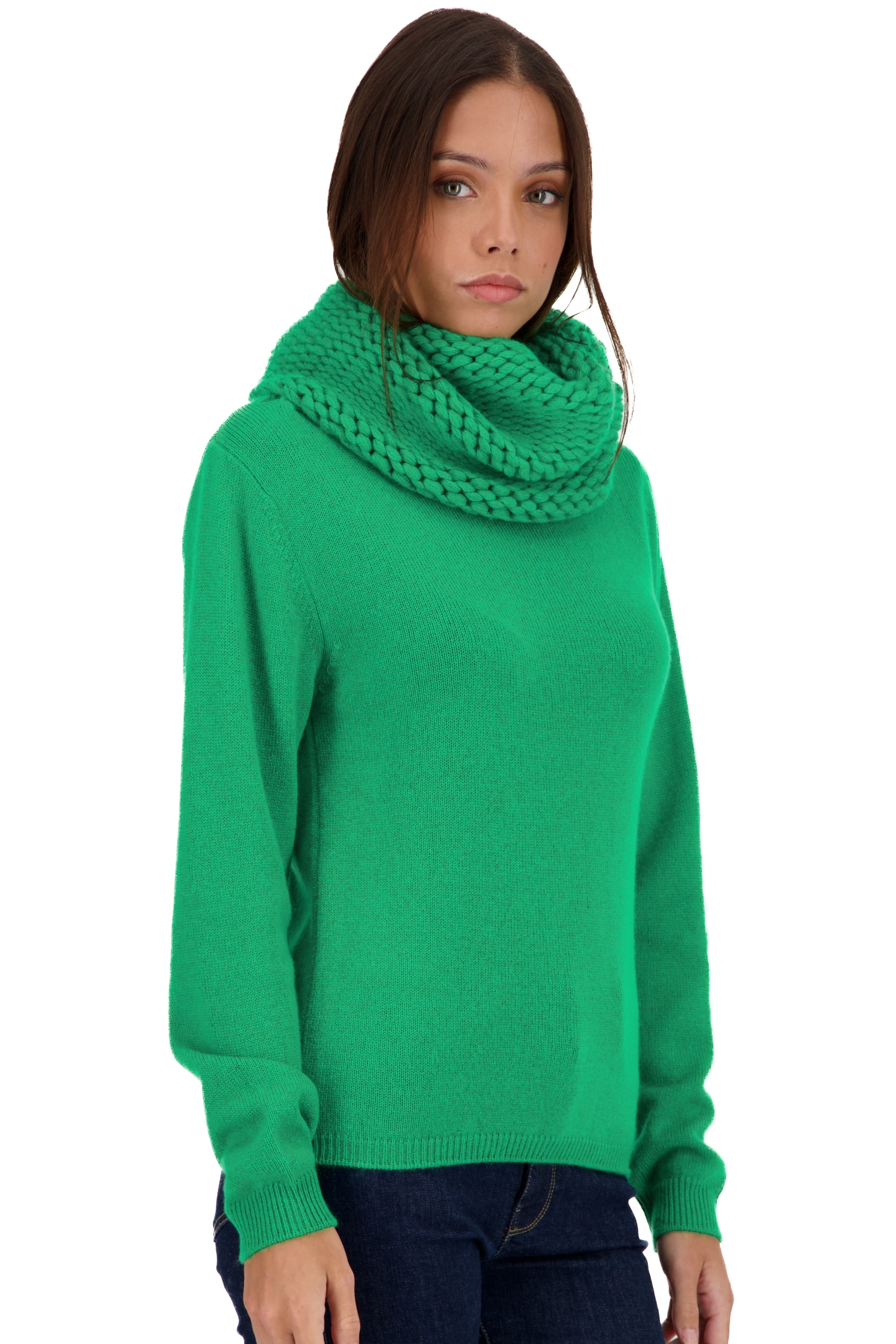 Cashmere kaschmir pullover damen rollkragen tisha new green 4xl
