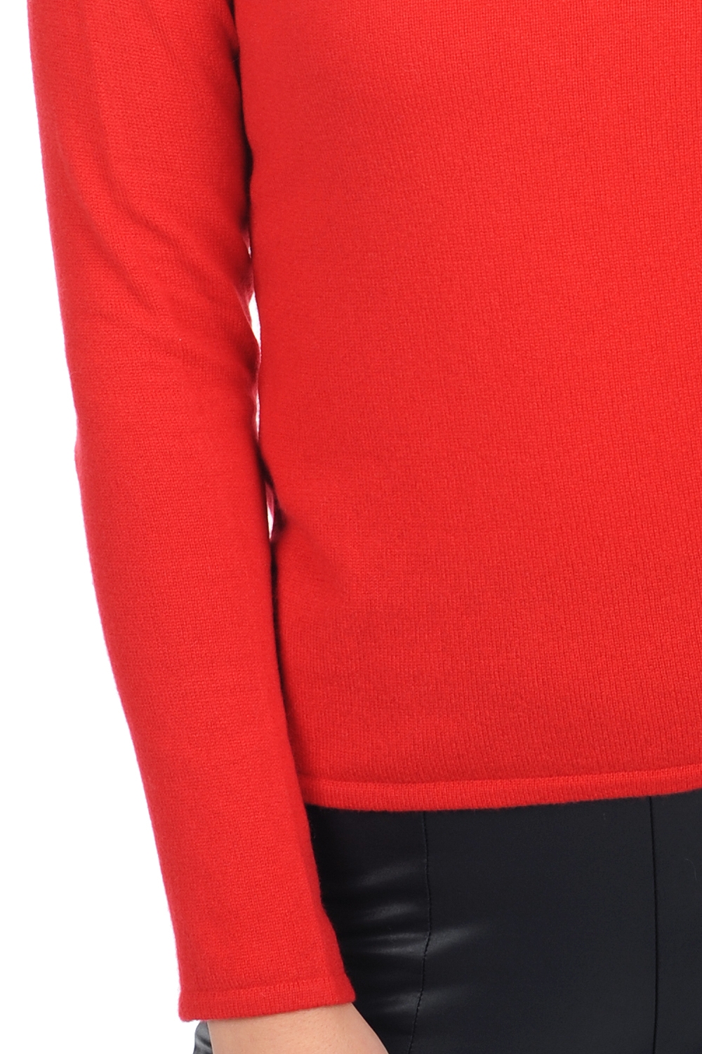 Cashmere kaschmir pullover damen rundhalsausschnitt line premium rot l