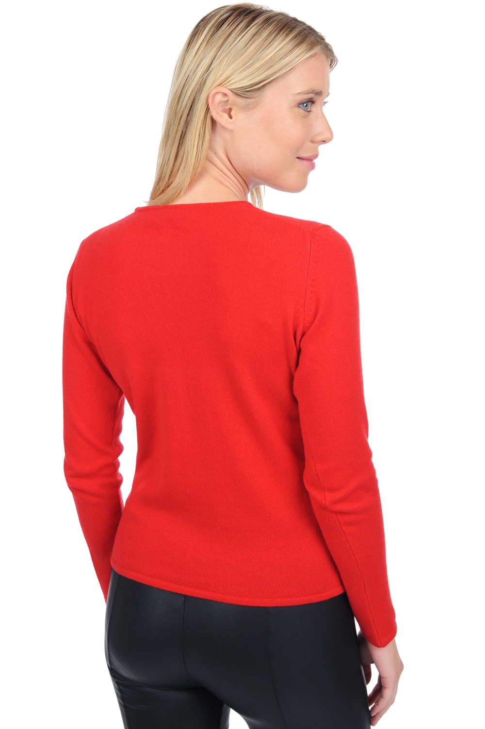 Cashmere kaschmir pullover damen rundhalsausschnitt line premium rot s