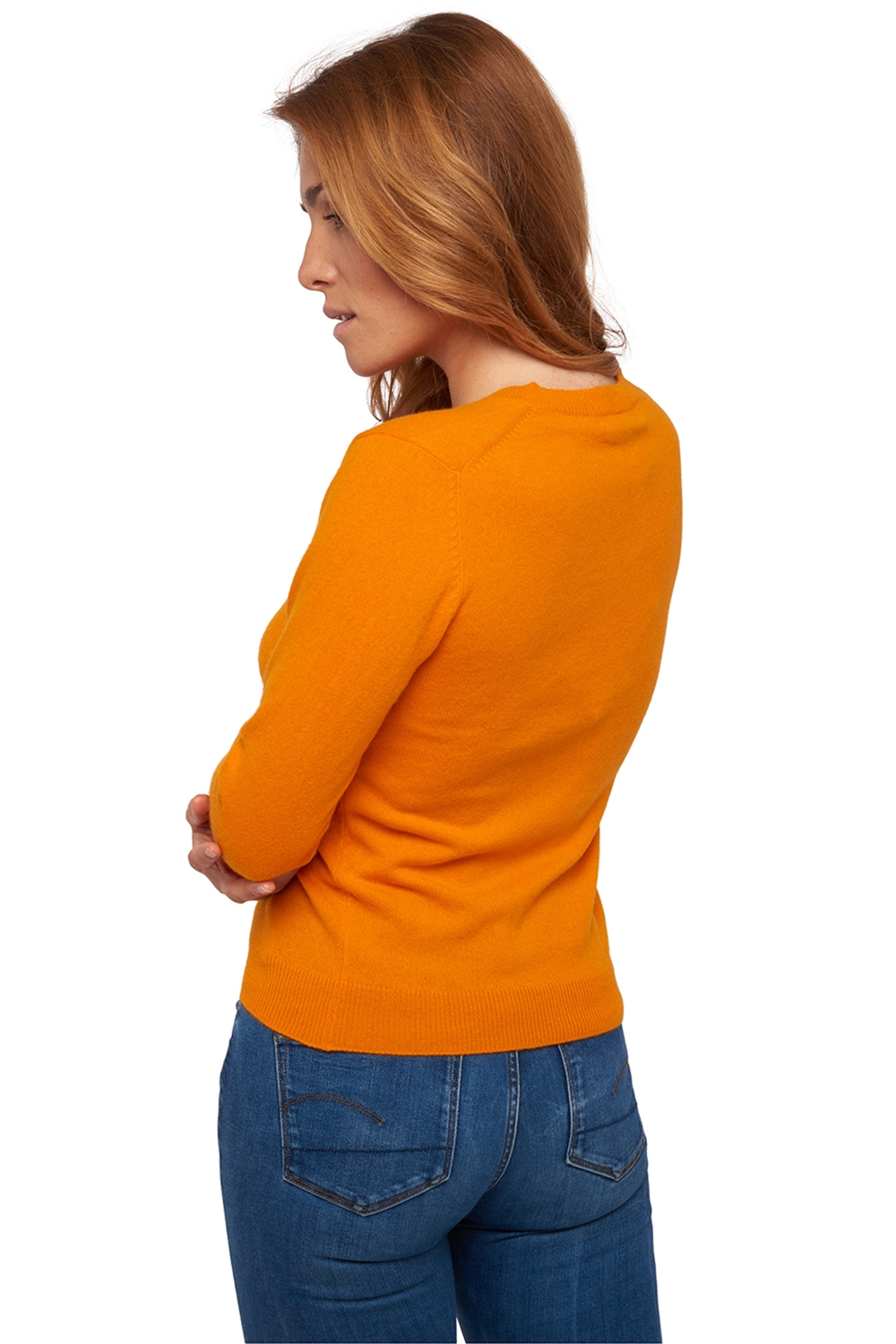 Cashmere kaschmir pullover damen strickjacken cardigan taline first orange m