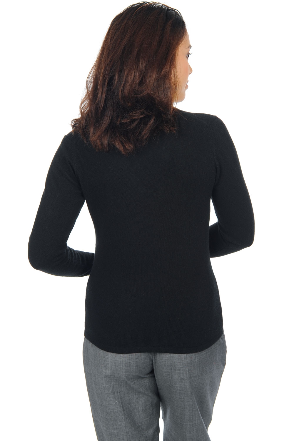 Cashmere kaschmir pullover damen v ausschnitt emma premium black 2xl