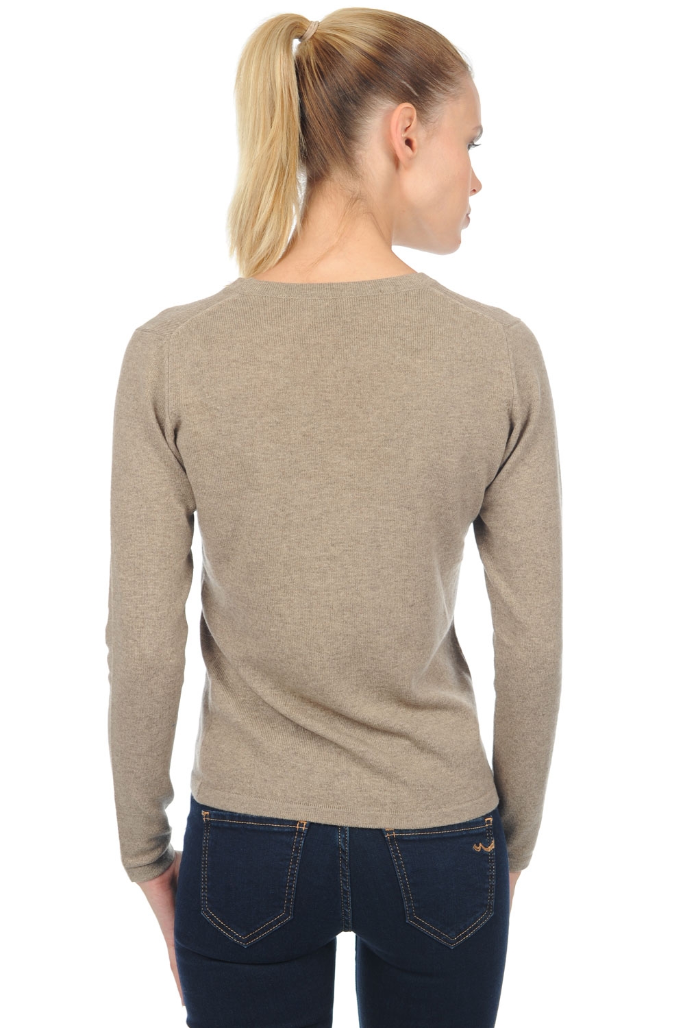 Cashmere kaschmir pullover damen v ausschnitt emma premium dolma natural 2xl