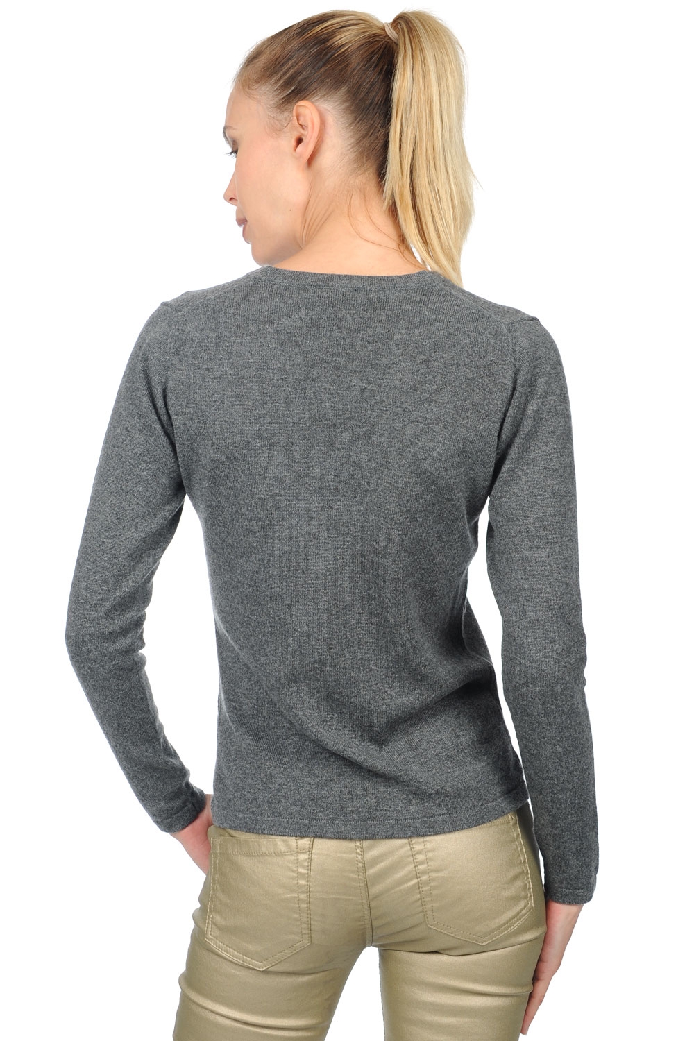 Cashmere kaschmir pullover damen v ausschnitt emma premium premium graphite 3xl