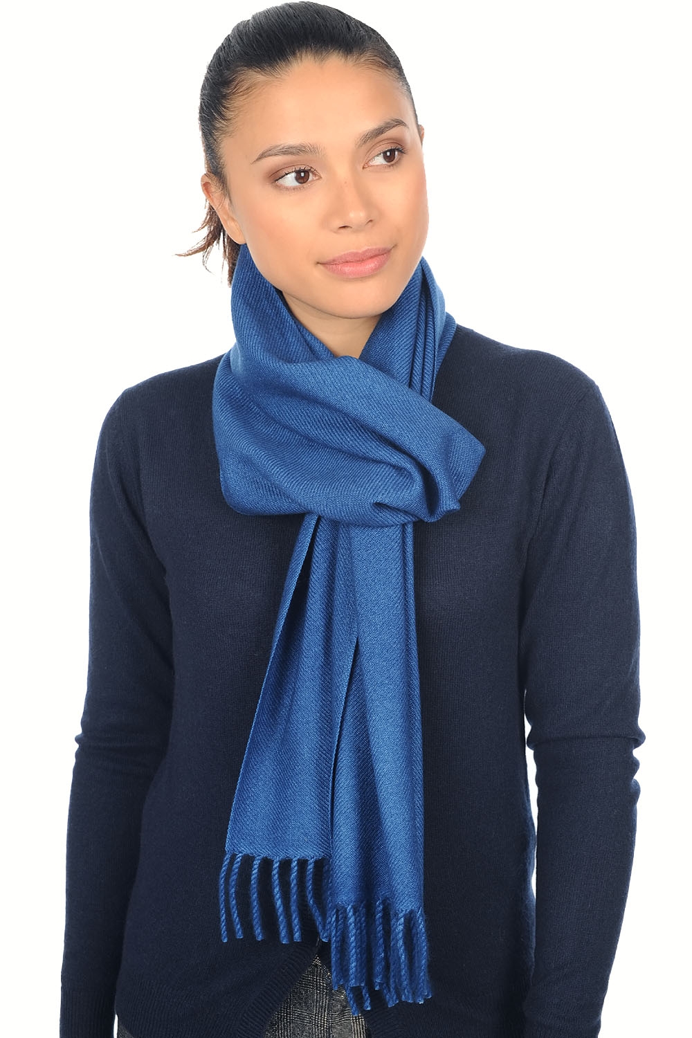 Cashmere kaschmir pullover damen zak200 preussischblau 200 x 35 cm