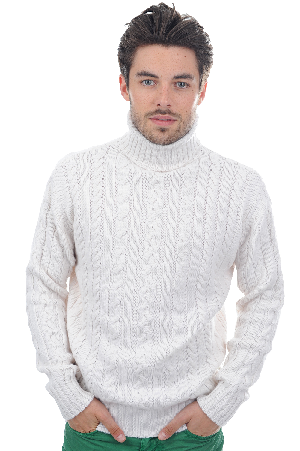 Cashmere kaschmir pullover herren dicke lucas off white 3xl