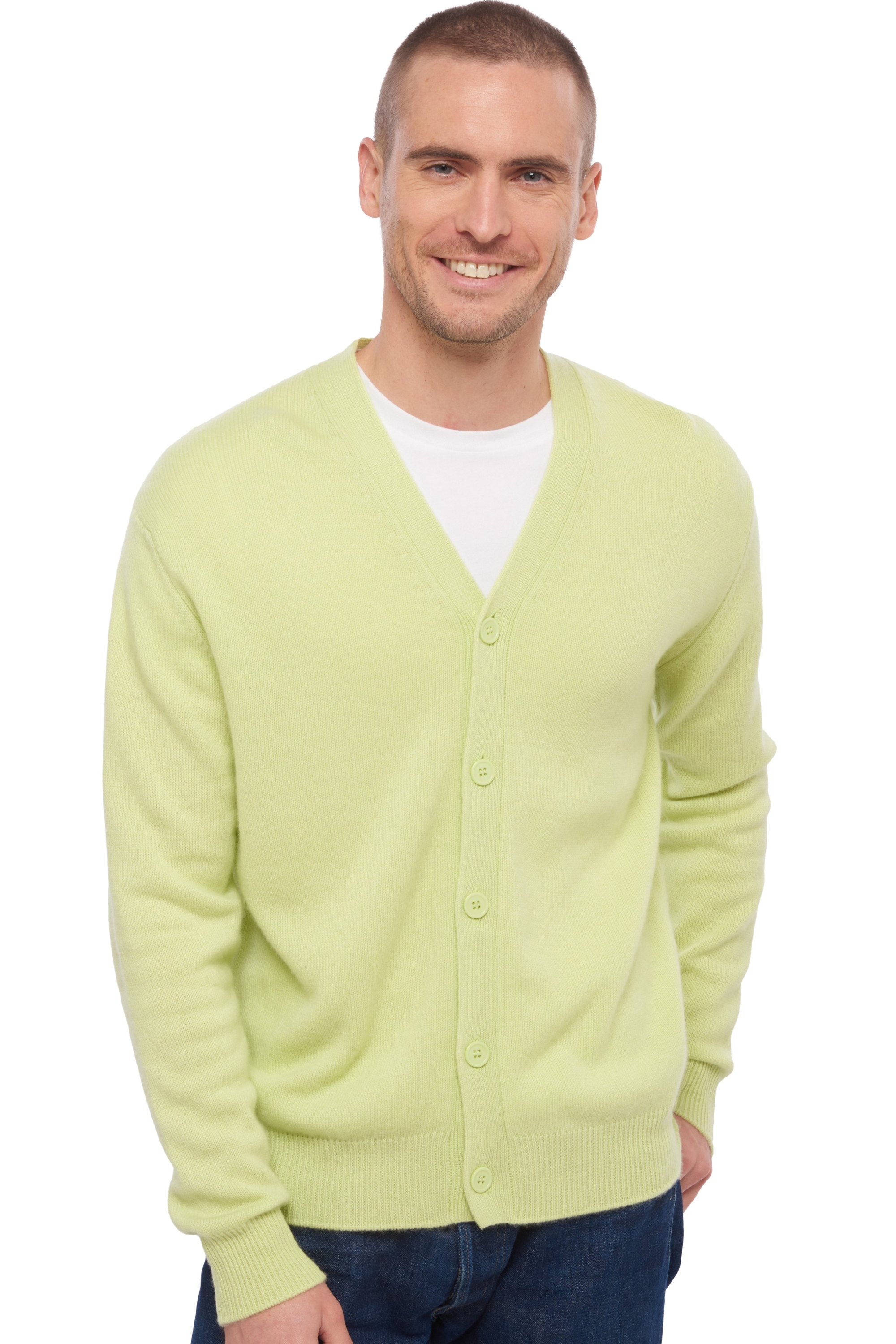 Cashmere kaschmir pullover herren leon light green m
