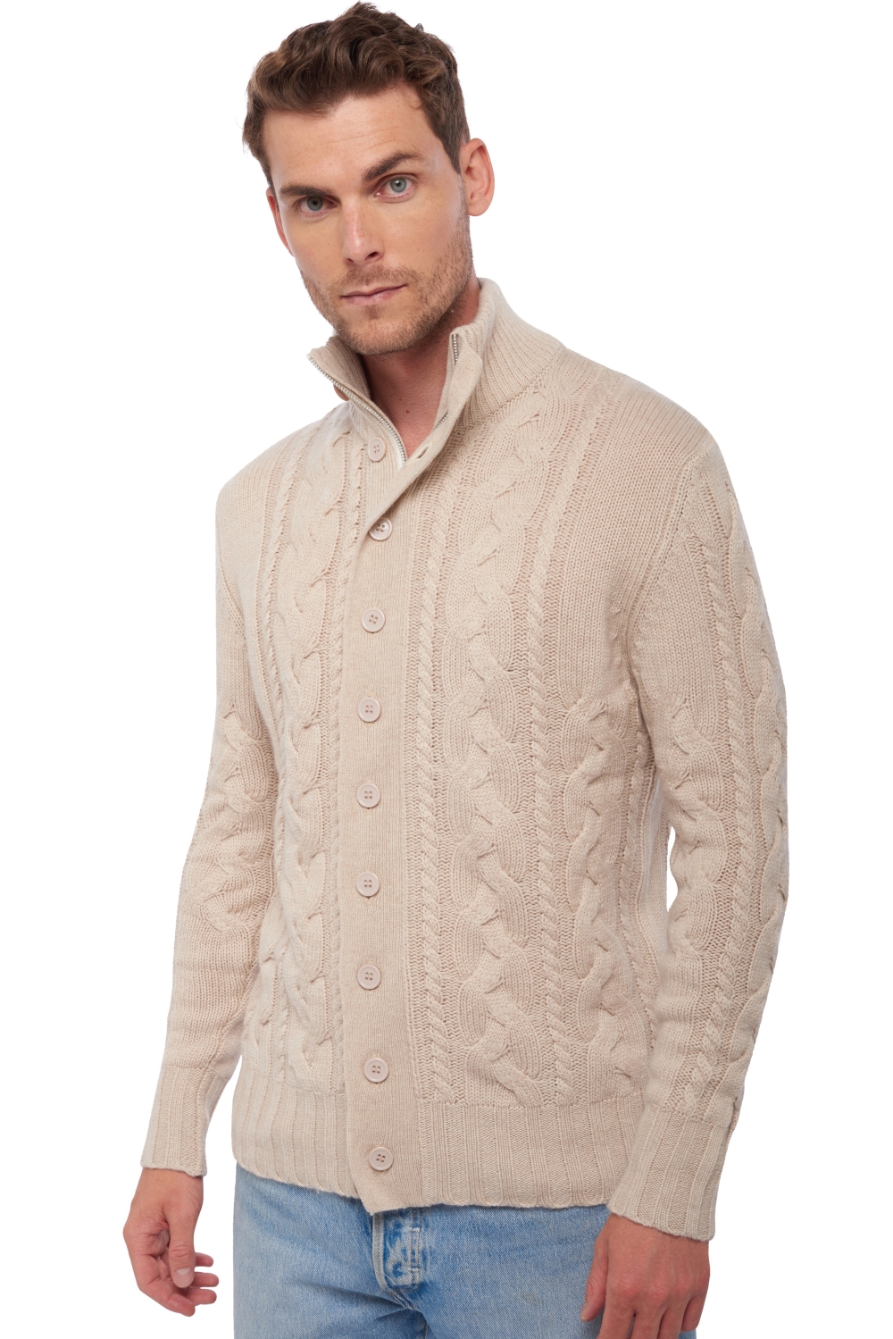 Cashmere kaschmir pullover herren loris natural beige 2xl