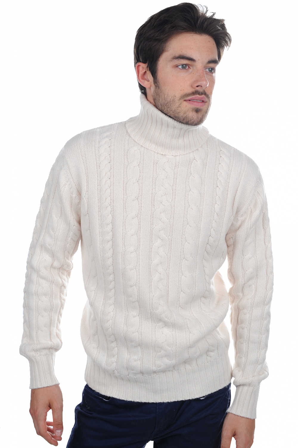 Cashmere kaschmir pullover herren lucas natural ecru 2xl
