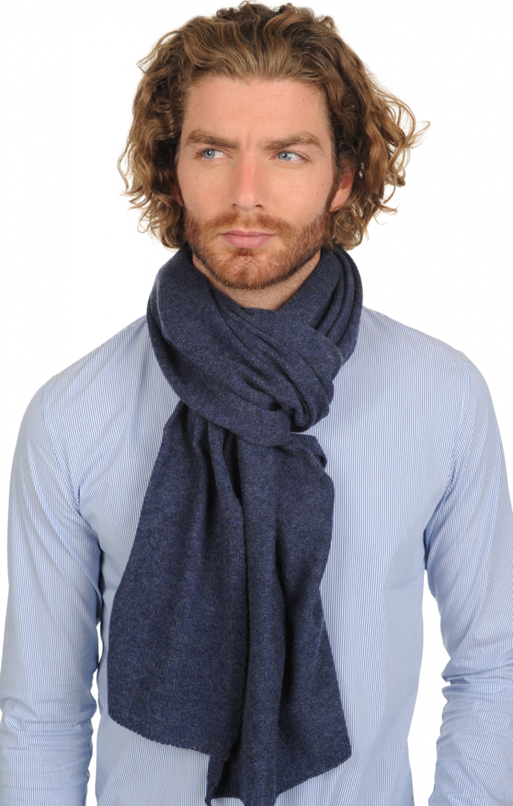 Cashmere kaschmir pullover herren miaou indigo 210 x 38 cm