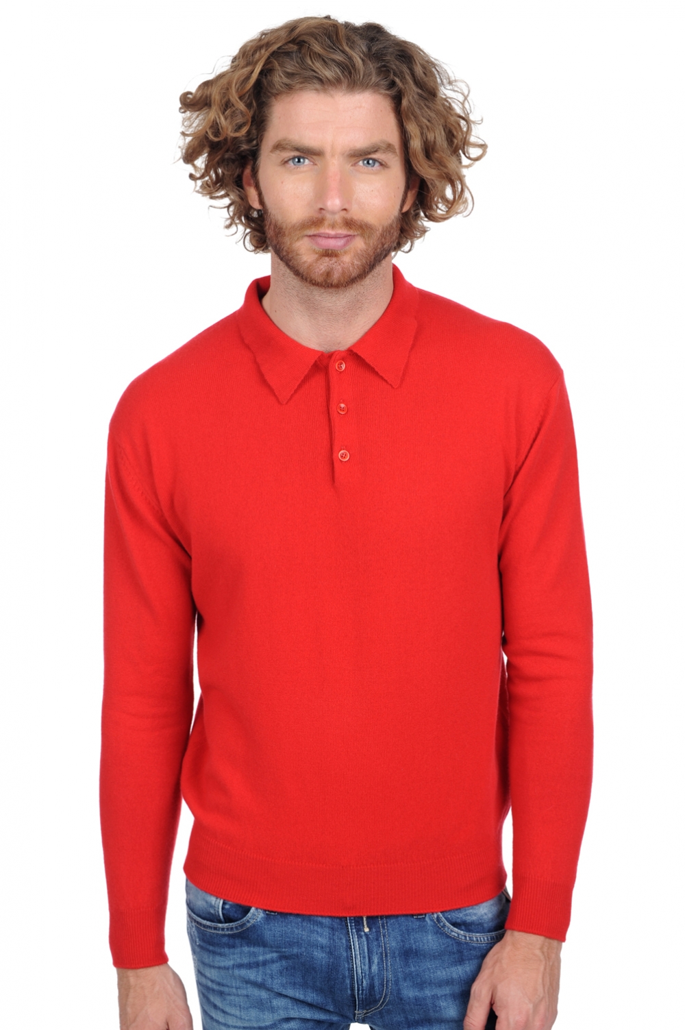 Cashmere kaschmir pullover herren polo alexandre premium rot xs