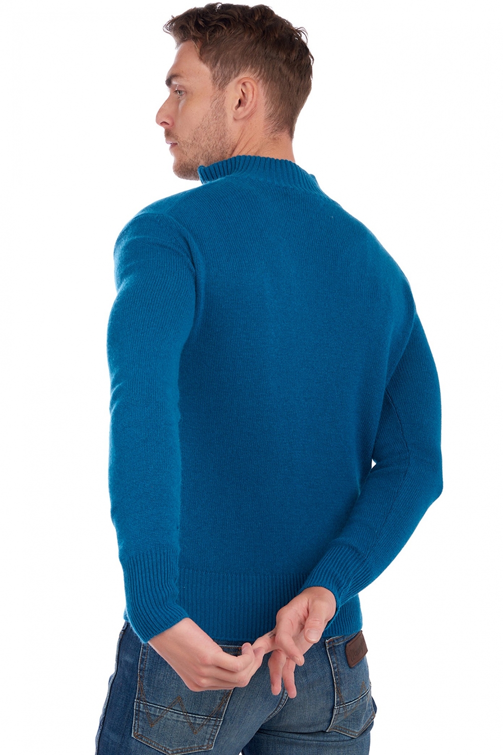 Cashmere kaschmir pullover herren polo donovan leuchtendes blau xxxl
