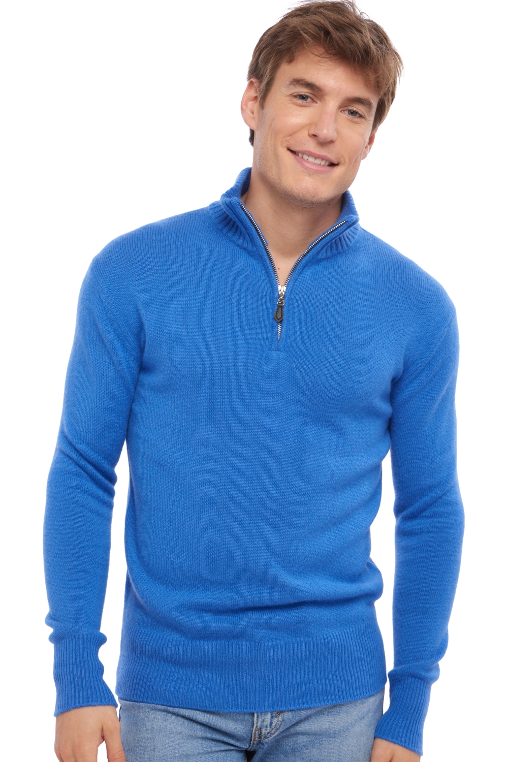 Cashmere kaschmir pullover herren polo donovan tetbury blue 4xl