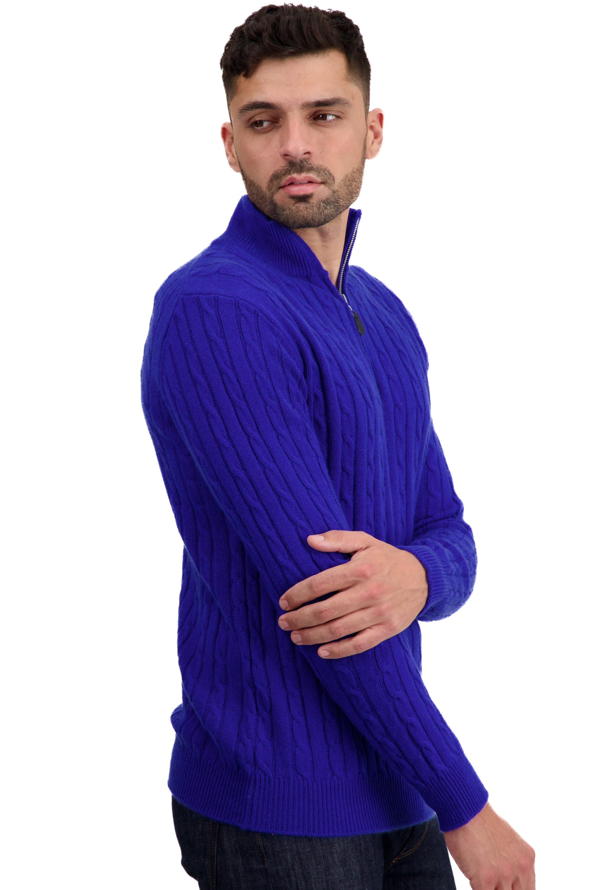 Cashmere kaschmir pullover herren polo taurus bleu regata m