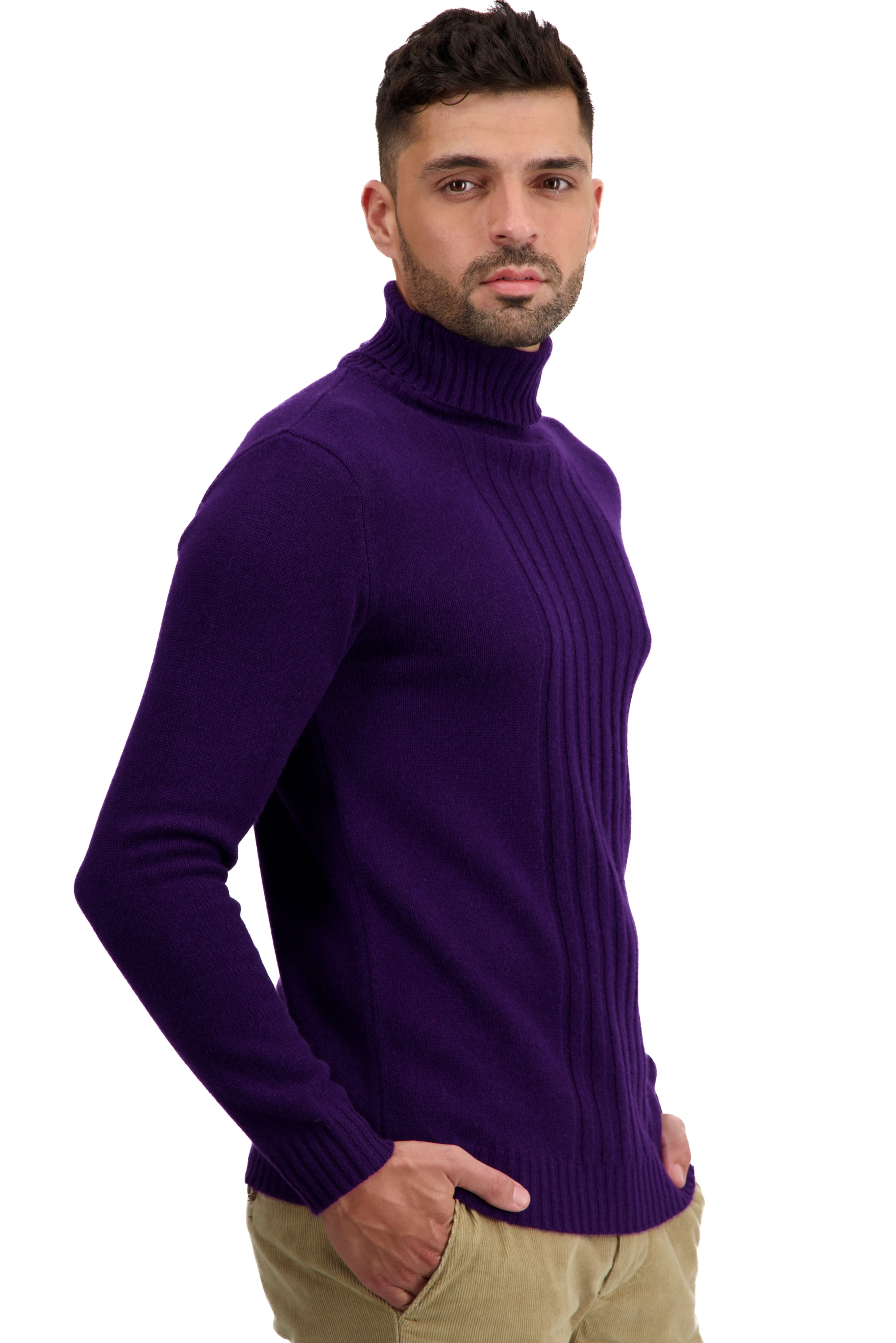 Cashmere kaschmir pullover herren rollkragen atila deep purple m