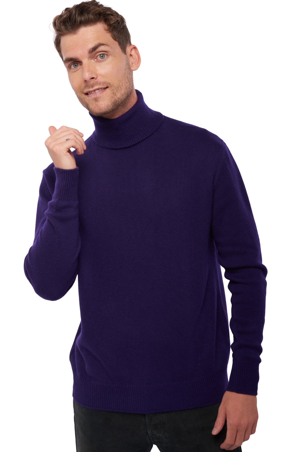Cashmere kaschmir pullover herren rollkragen edgar 4f deep purple xs