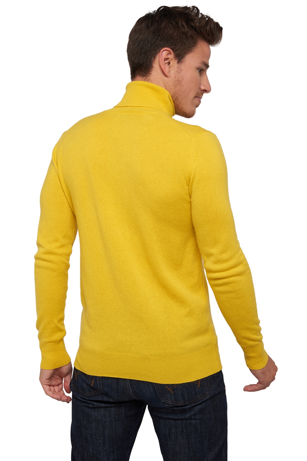 Cashmere kaschmir pullover herren rollkragen tarry sunny yellow m