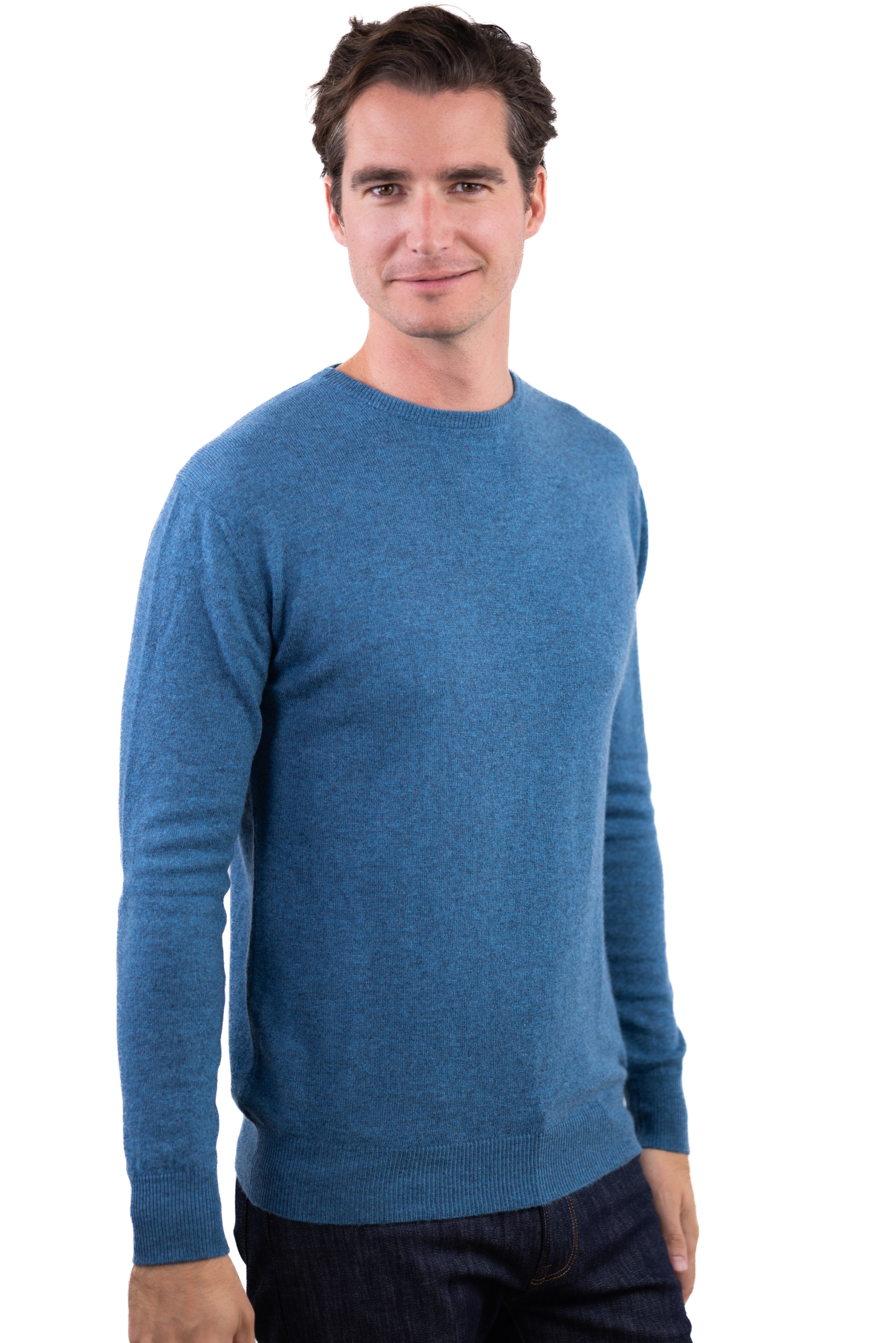 Cashmere kaschmir pullover herren rundhals keaton manor blue 4xl