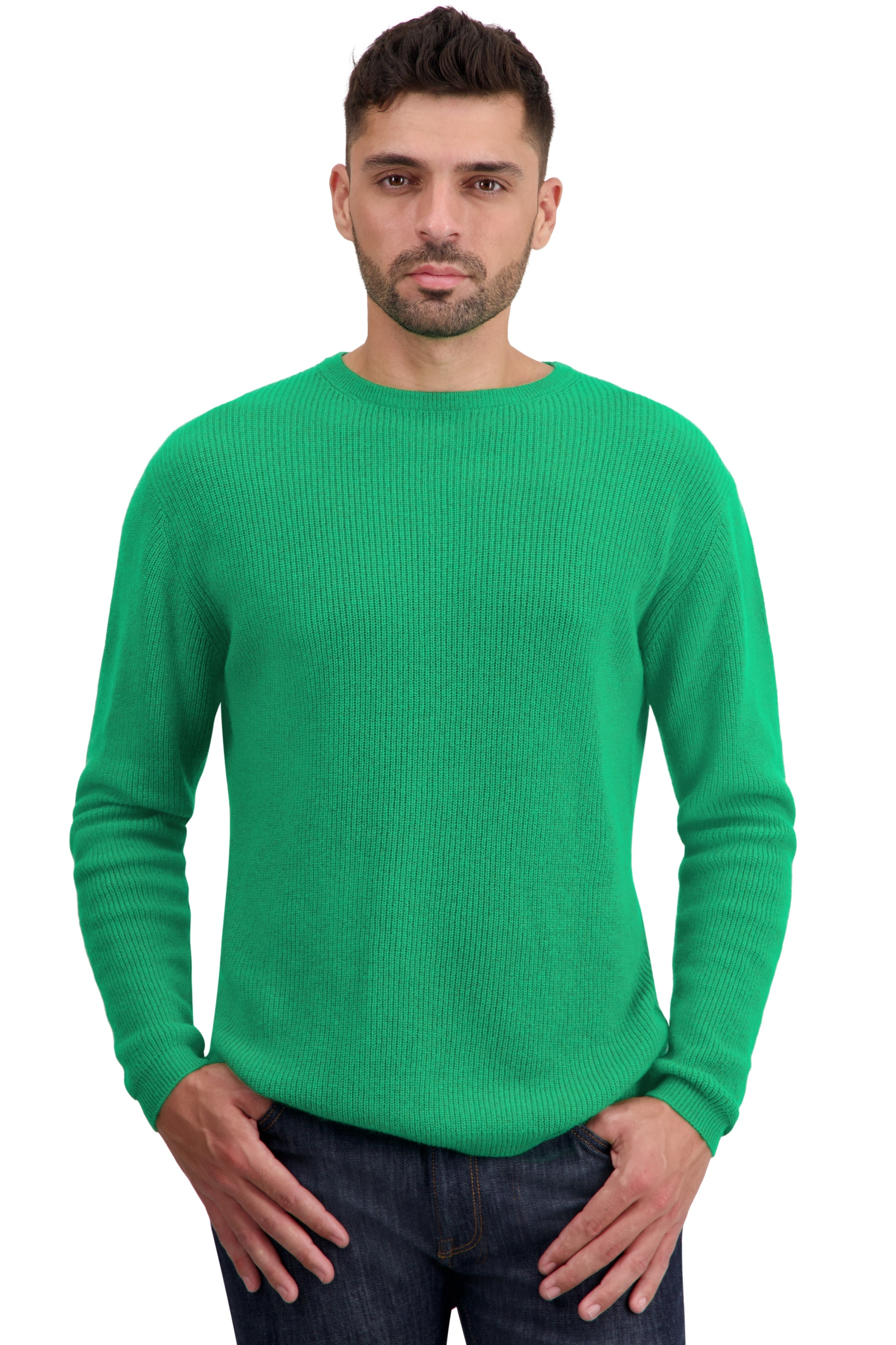 Cashmere kaschmir pullover herren rundhals taima new green 4xl