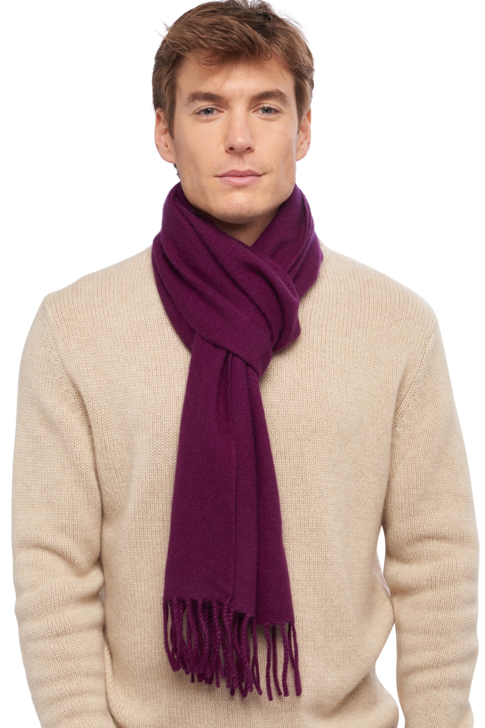 Cashmere kaschmir pullover herren schals zak200 violett 200 x 35 cm