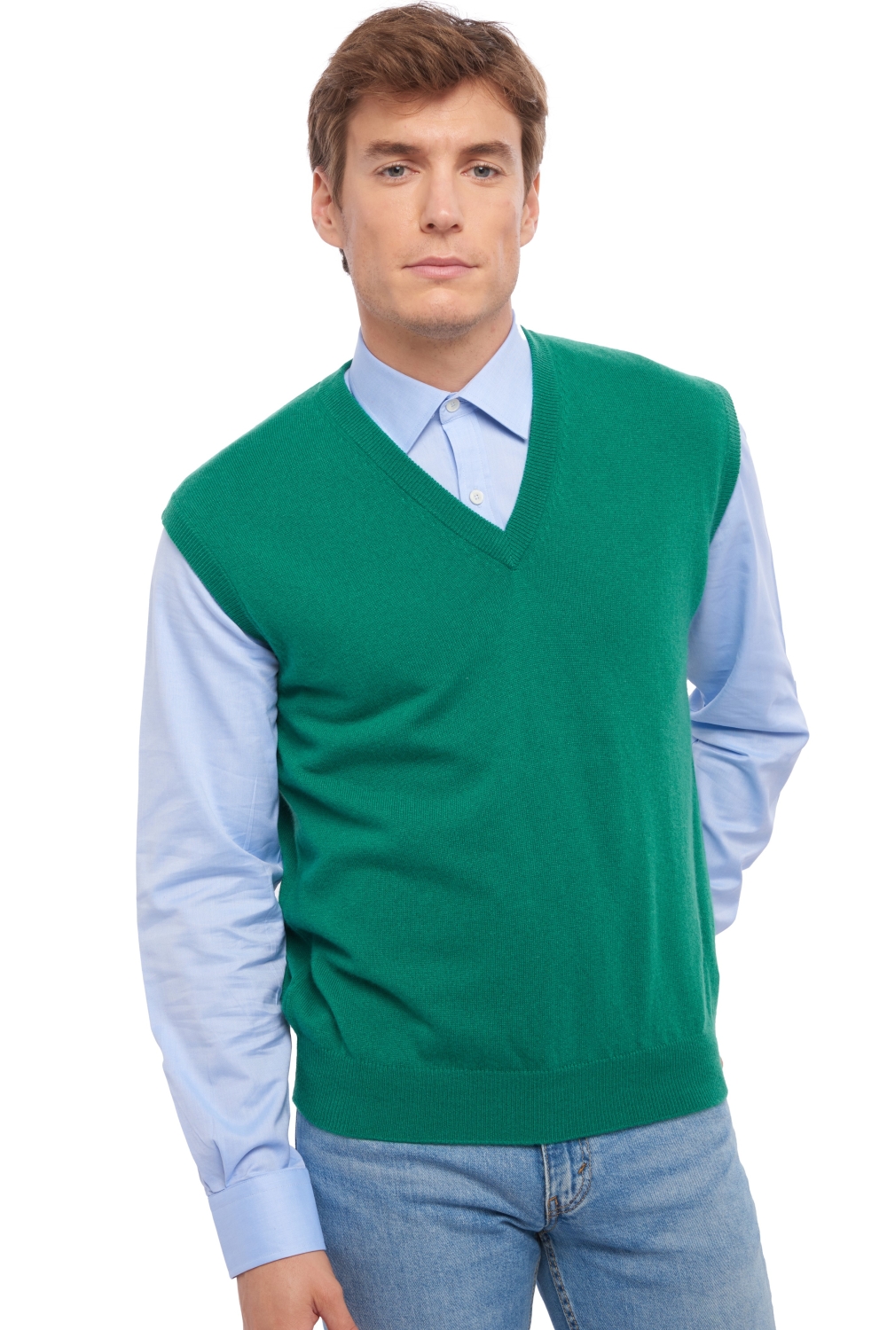 Cashmere kaschmir pullover herren v ausschnitt balthazar englisch grun 2xl