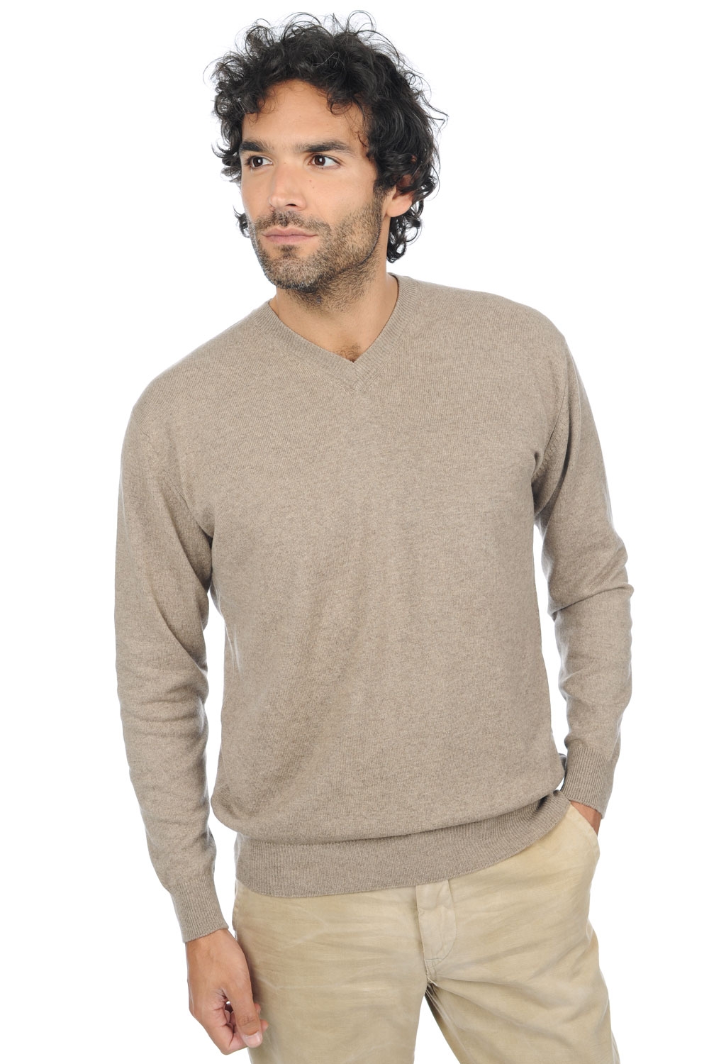 Cashmere kaschmir pullover herren v ausschnitt gaspard premium dolma natural 2xl