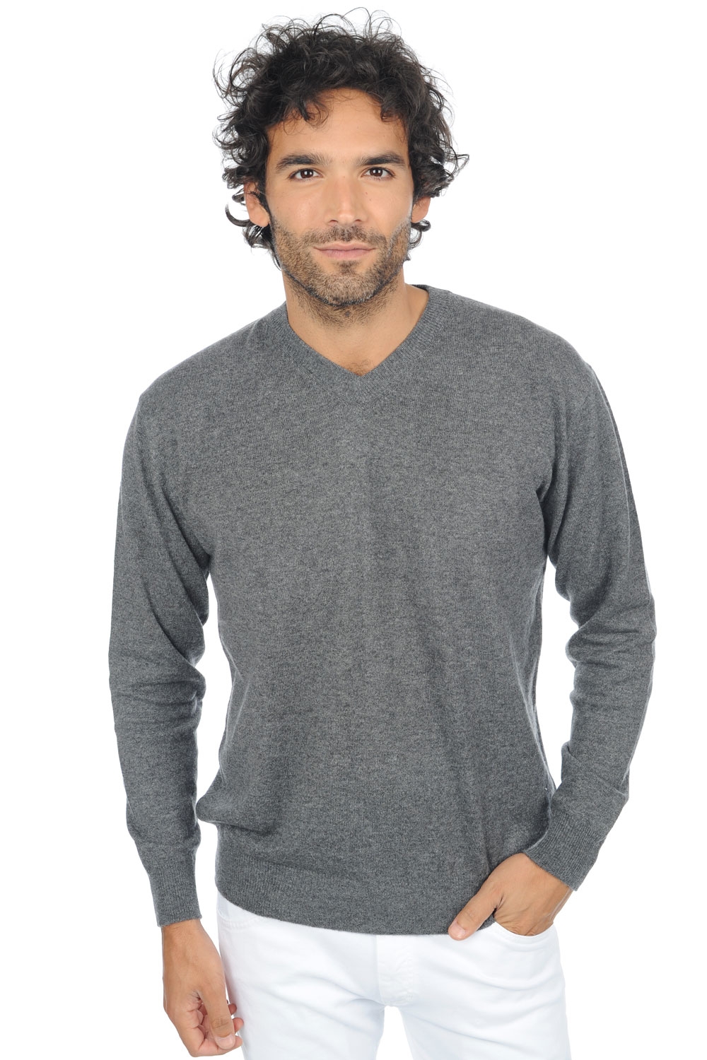Cashmere kaschmir pullover herren v ausschnitt gaspard premium premium graphite 2xl