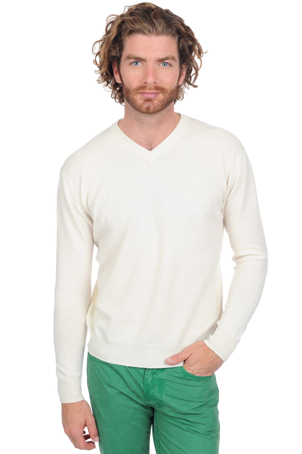 Cashmere kaschmir pullover herren v ausschnitt gaspard premium tenzin natural 2xl