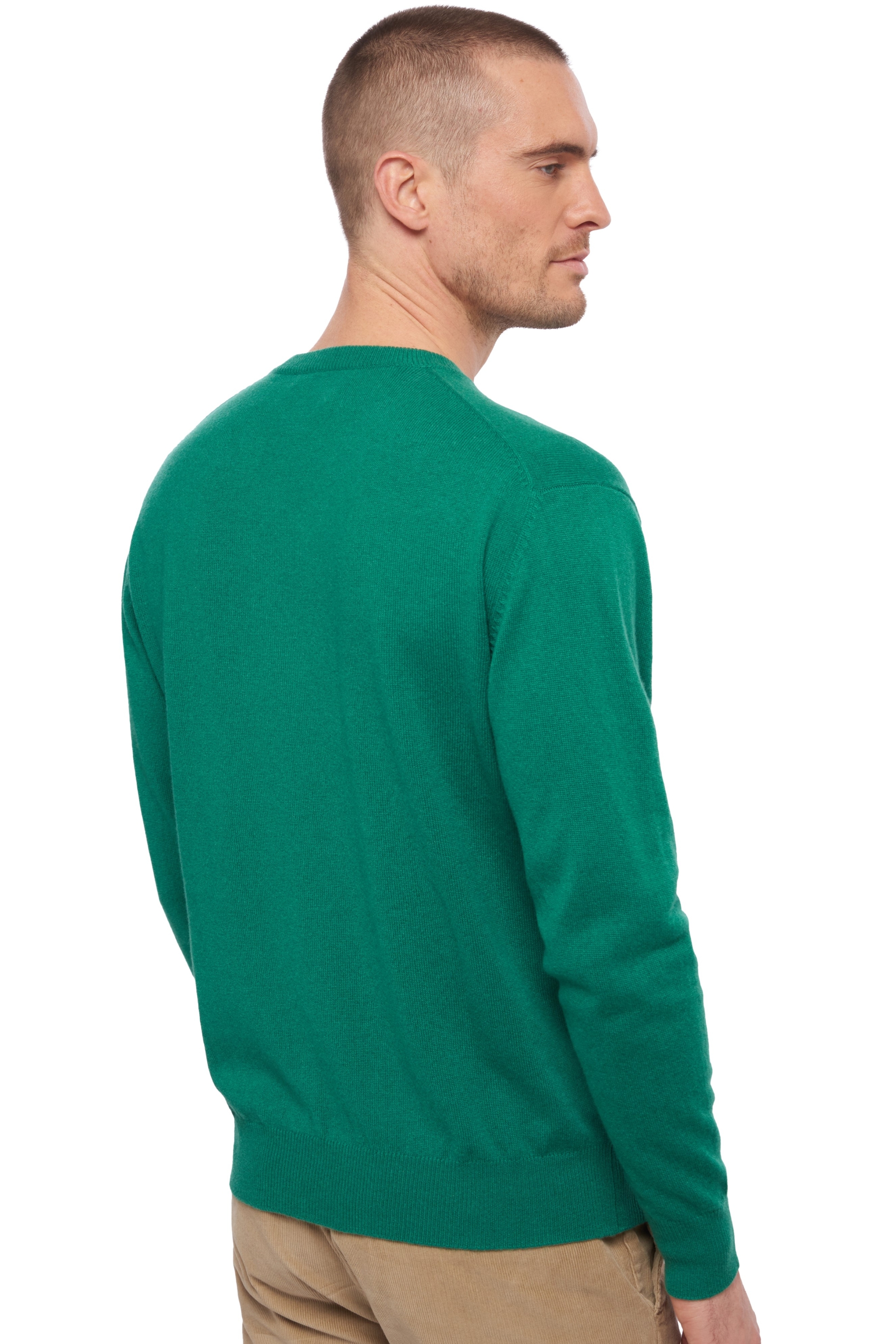 Cashmere kaschmir pullover herren v ausschnitt hippolyte englisch grun 2xl