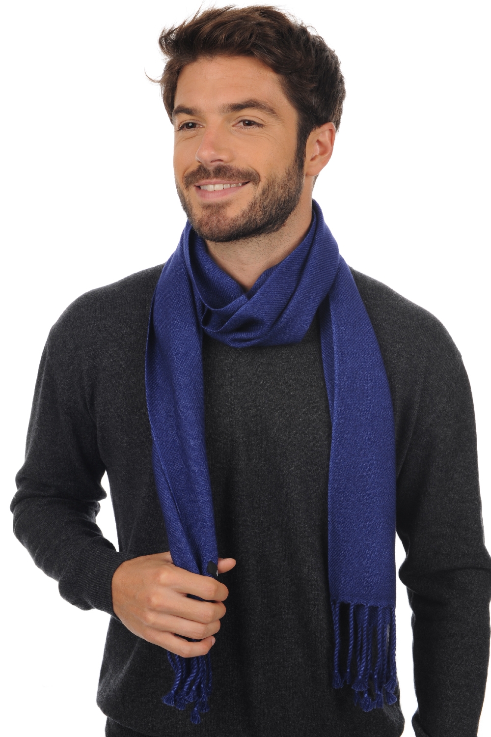 Cashmere kaschmir pullover herren zak170 kobaltblau 170 x 25 cm