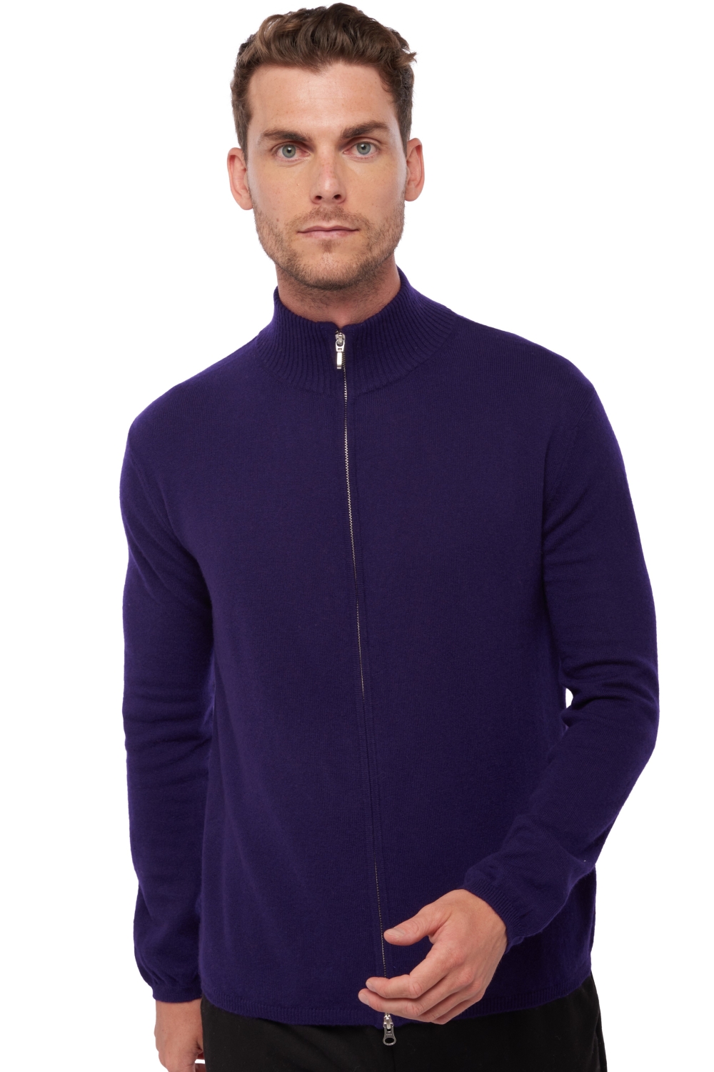 Cashmere kaschmir pullover herren zip kapuze elton deep purple s